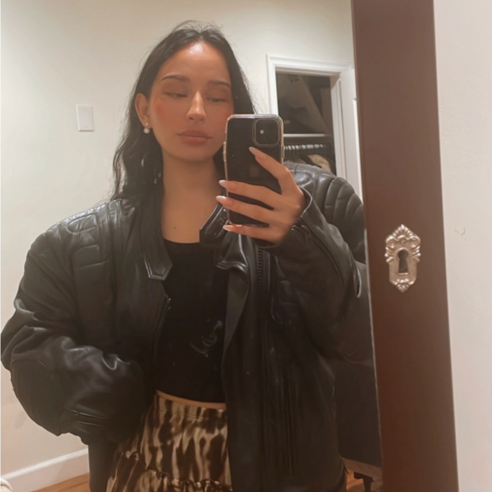 Vintage oversized leather jacket